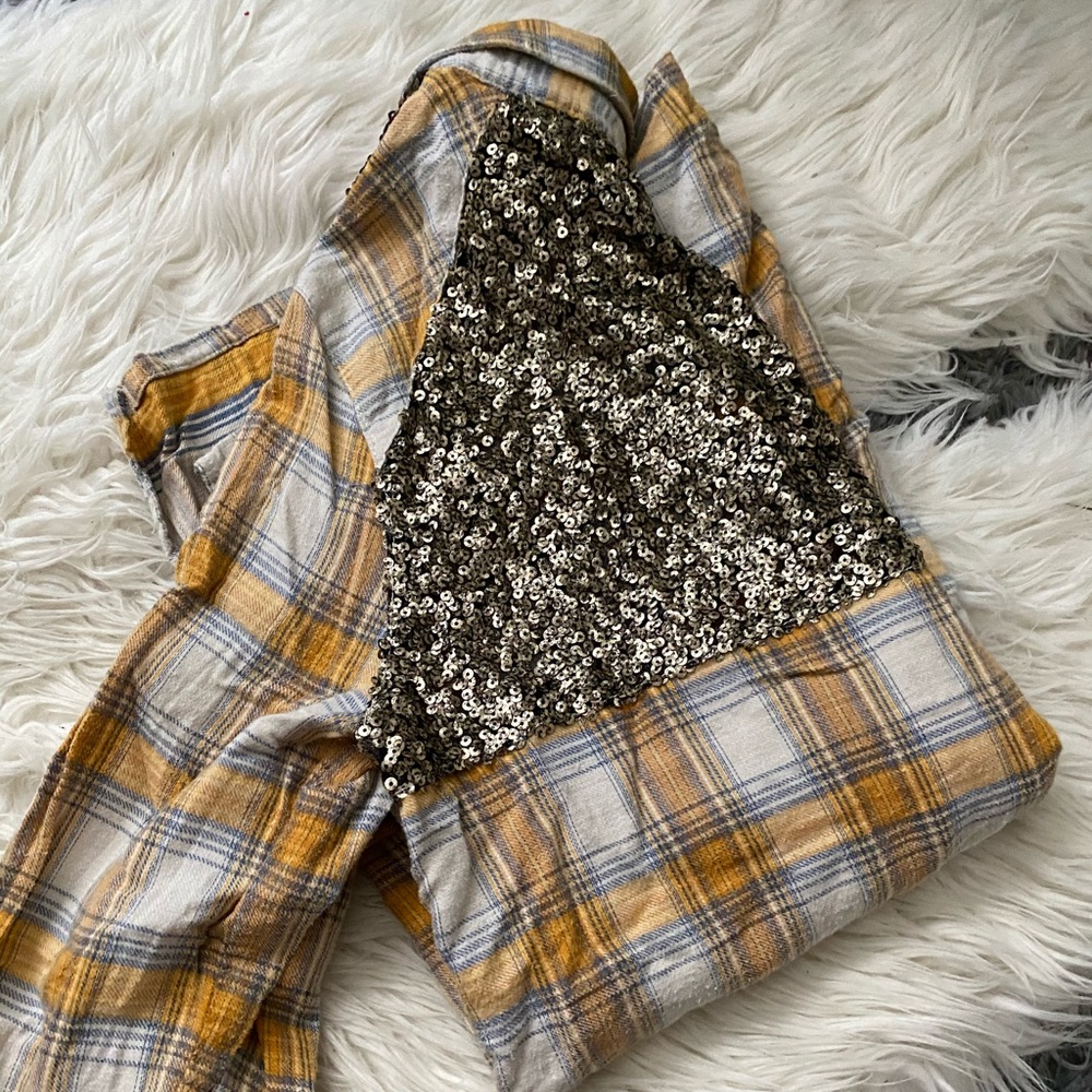 Free People sequined flannel